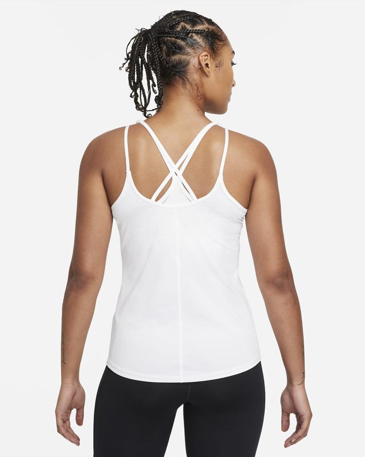 Nike Dri-FIT One Slim Fit Strappy Ženske Majica Bez Rukava Bijele Crne | HR-36842OPBR