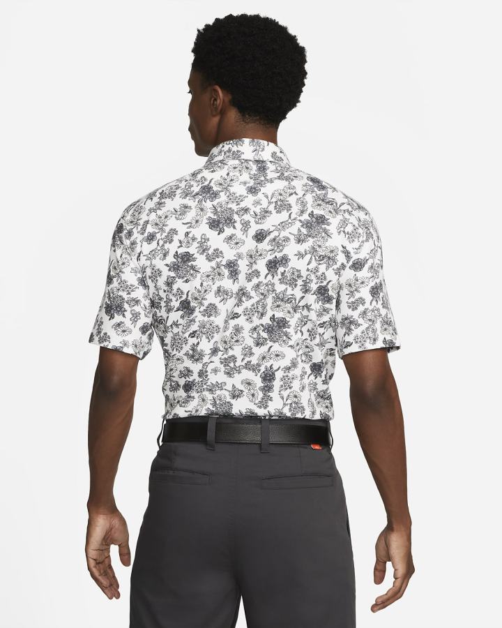 Nike Dri-FIT Player Floral Golf Muške Polo Majice Bijele Srebrne | HR-39254FARB