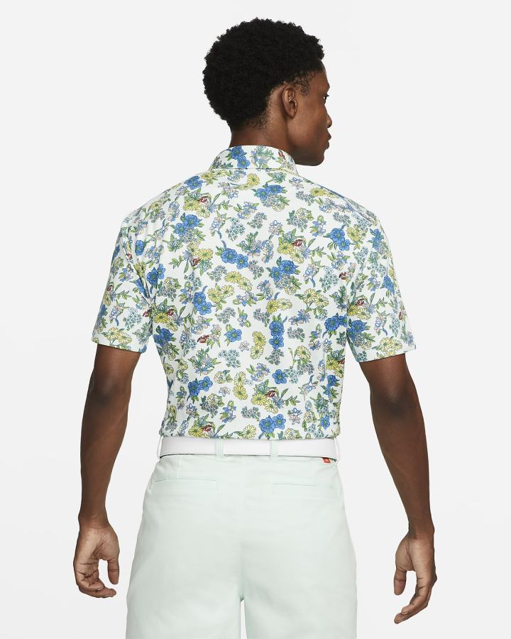 Nike Dri-FIT Player Floral Golf Muške Polo Majice Zelene Srebrne | HR-80137ZBUV