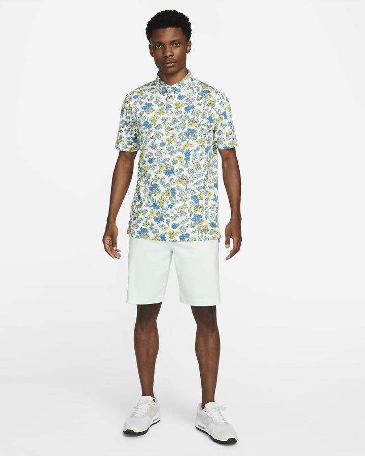 Nike Dri-FIT Player Floral Golf Muške Polo Majice Zelene Srebrne | HR-80137ZBUV