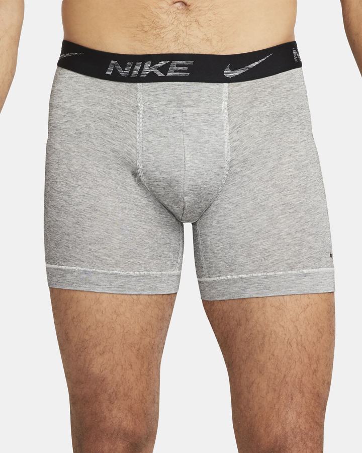 Nike Dri-FIT ReLuxe Boxer Briefs (2-Pack) Muške Donje Rublje Sive | HR-80597ENTF