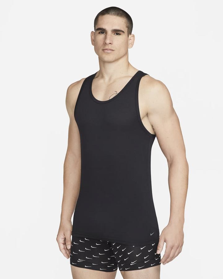 Nike Dri-FIT ReLuxe Tank Undershirt (2-Pack) Muške Majica Bez Rukava Crne | HR-15304QIVN