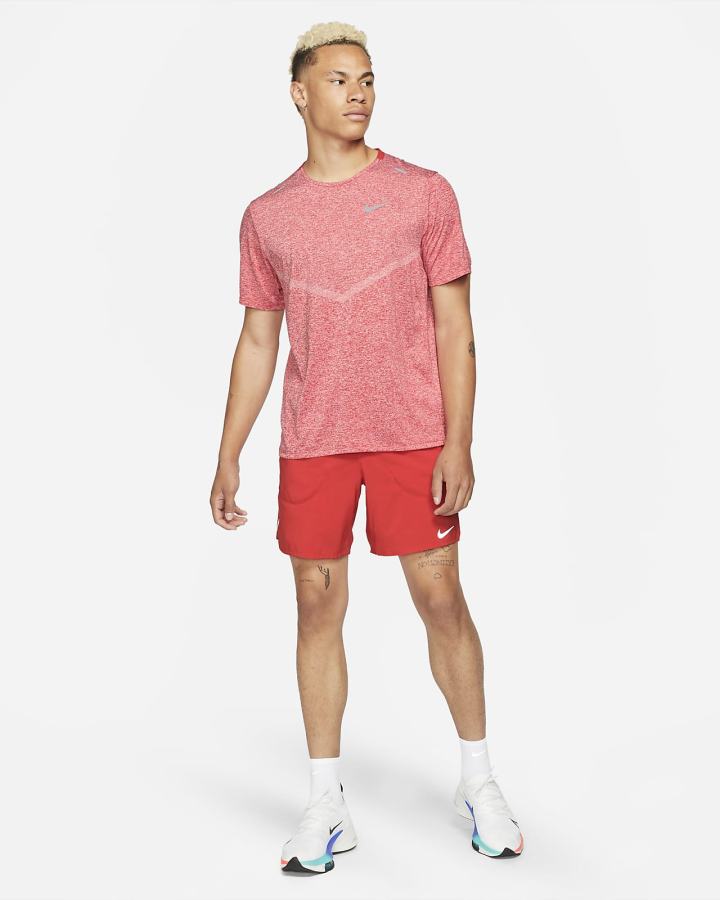 Nike Dri-FIT Rise 365 Short-Sleeve Muške Majice Crvene | HR-09561TIAQ