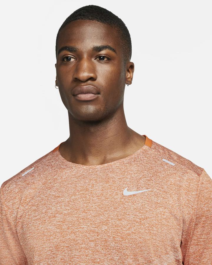 Nike Dri-FIT Rise 365 Short-Sleeve Muške Majice Smeđe | HR-25931SJCP