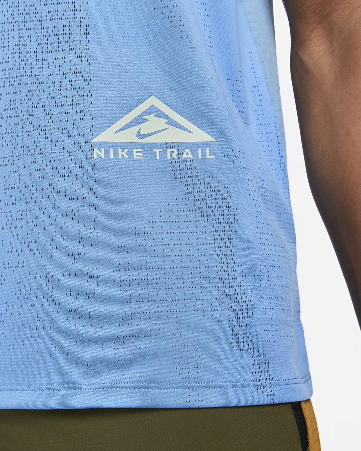 Nike Dri-FIT Rise 365 Short-Sleeve Trail Muške Majice Plave Menta | HR-94861VWEK