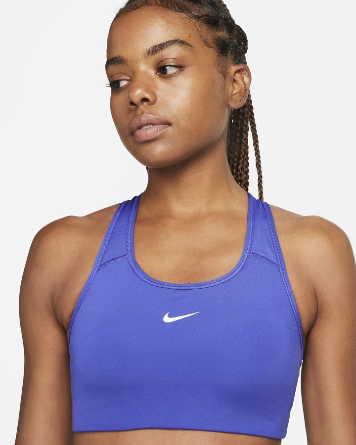 Nike Dri-FIT Swoosh Medium-Support 1-Piece Pad Ženske Sportski Grudnjak Bijele | HR-03562YOMQ