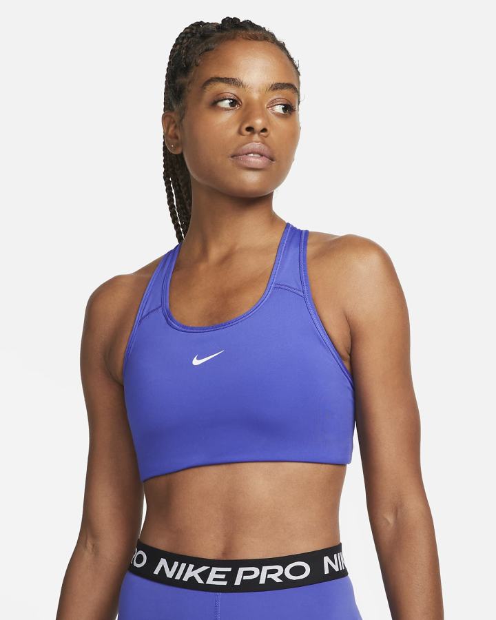 Nike Dri-FIT Swoosh Medium-Support 1-Piece Pad Ženske Sportski Grudnjak Bijele | HR-03562YOMQ