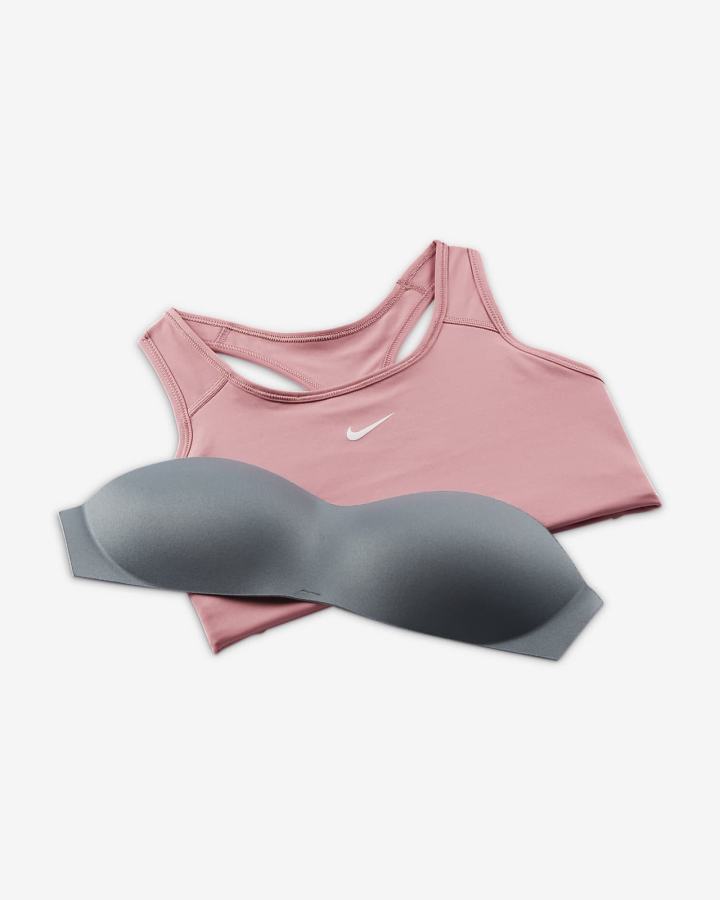 Nike Dri-FIT Swoosh Medium-Support 1-Piece Pad Ženske Sportski Grudnjak Bijele | HR-46583WBHZ