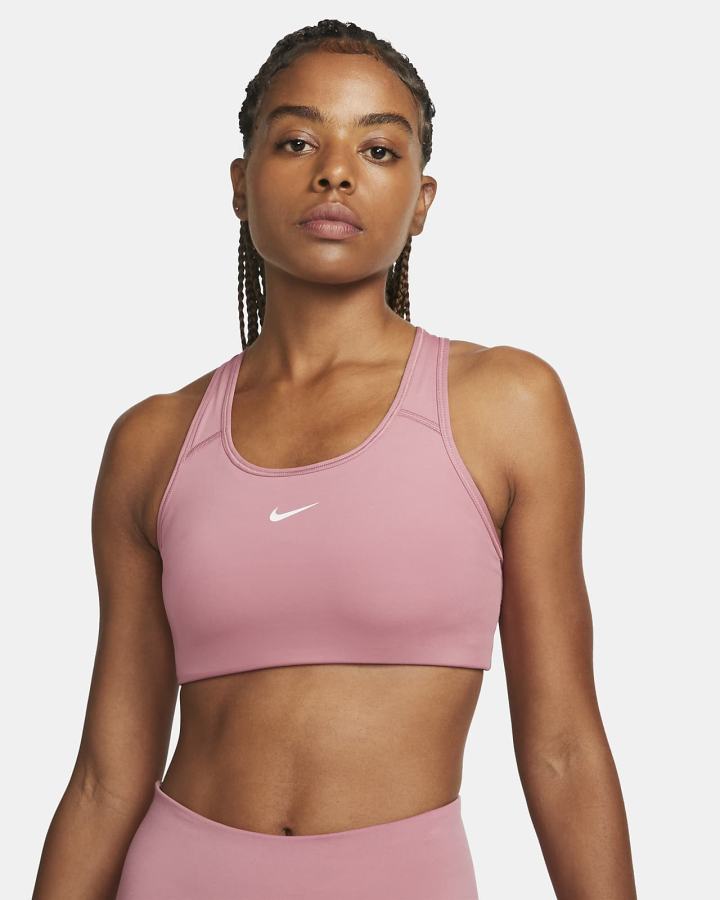 Nike Dri-FIT Swoosh Medium-Support 1-Piece Pad Ženske Sportski Grudnjak Bijele | HR-46583WBHZ