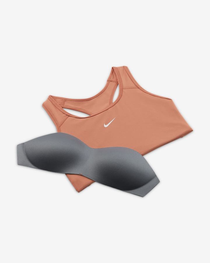 Nike Dri-FIT Swoosh Medium-Support 1-Piece Pad Ženske Sportski Grudnjak Bijele | HR-87025EYVO