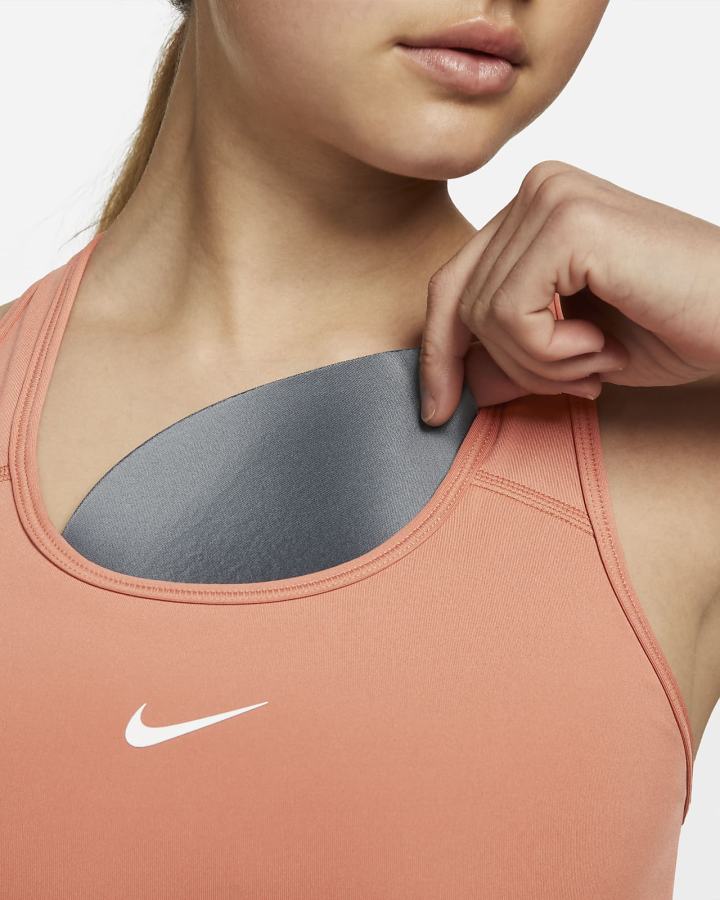 Nike Dri-FIT Swoosh Medium-Support 1-Piece Pad Ženske Sportski Grudnjak Bijele | HR-87025EYVO