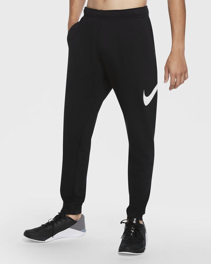 Nike Dri-FIT Tapered Training Muške Hlače Crne Bijele | HR-40293RAYU