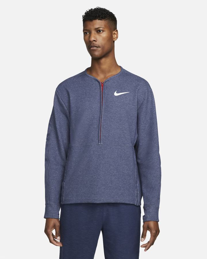 Nike Dri-FIT Training 1/2-Zip Fleece Crew Muške Dukserice Tamnoplave Bijele | HR-89475TGFV