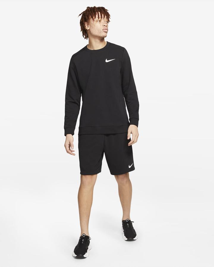 Nike Dri-FIT Training Crew Muške Dukserice Crne Bijele | HR-10965UMLI