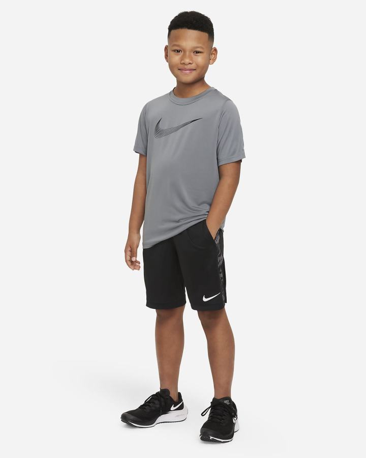 Nike Dri-FIT Trophy Kids Printed Training Za Dječake Kratke Hlače Crne Bijele | HR-58739HUGK