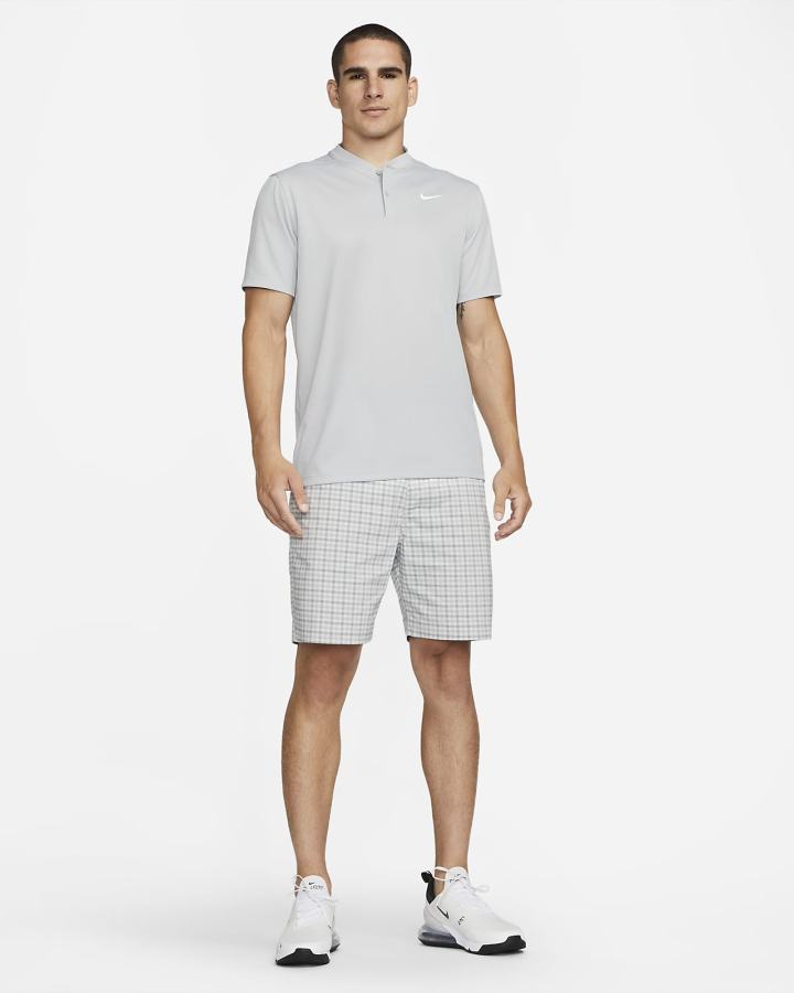 Nike Dri-FIT UV Chino Plaid Golf Muške Kratke Hlače Svijetlo Sive | HR-50321FZJR