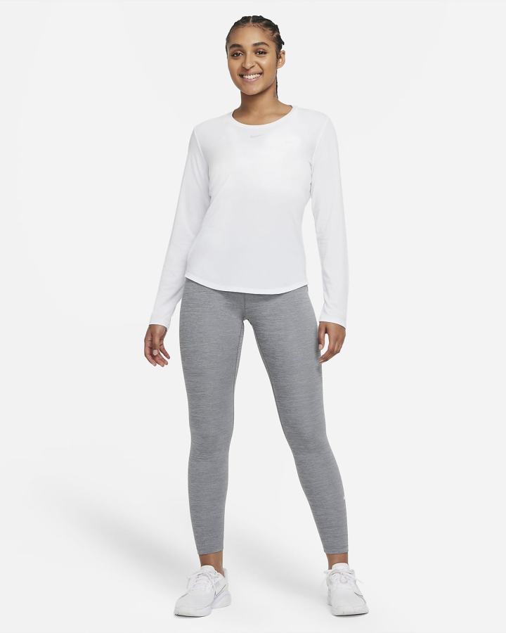 Nike Dri-FIT UV One Luxe Standard Fit Long-Sleeve Top Ženske Košulje Bijele | HR-37158TGPJ