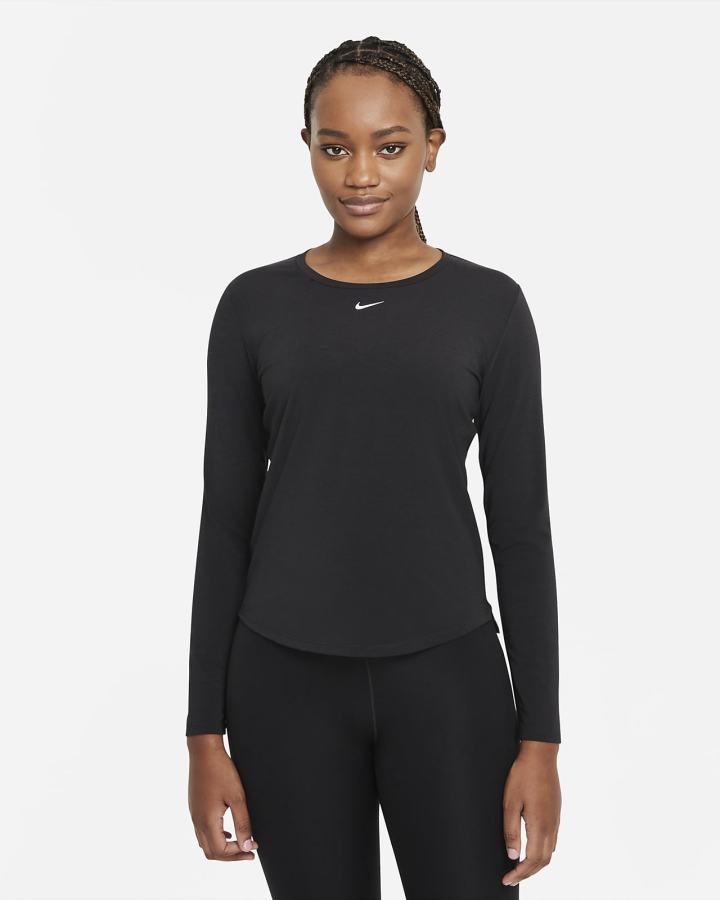 Nike Dri-FIT UV One Luxe Standard Fit Long-Sleeve Top Ženske Košulje Crne | HR-71609MVOL