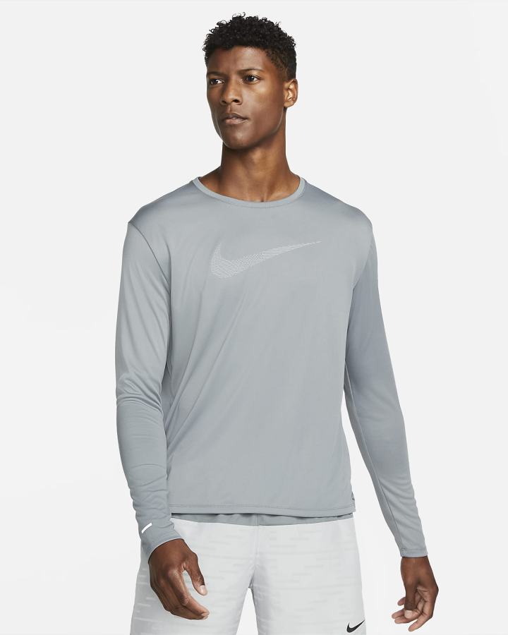 Nike Dri-FIT UV Run Division Miler Long-Sleeve Muške Topovi Za Trčanje Sive | HR-95761BKPM