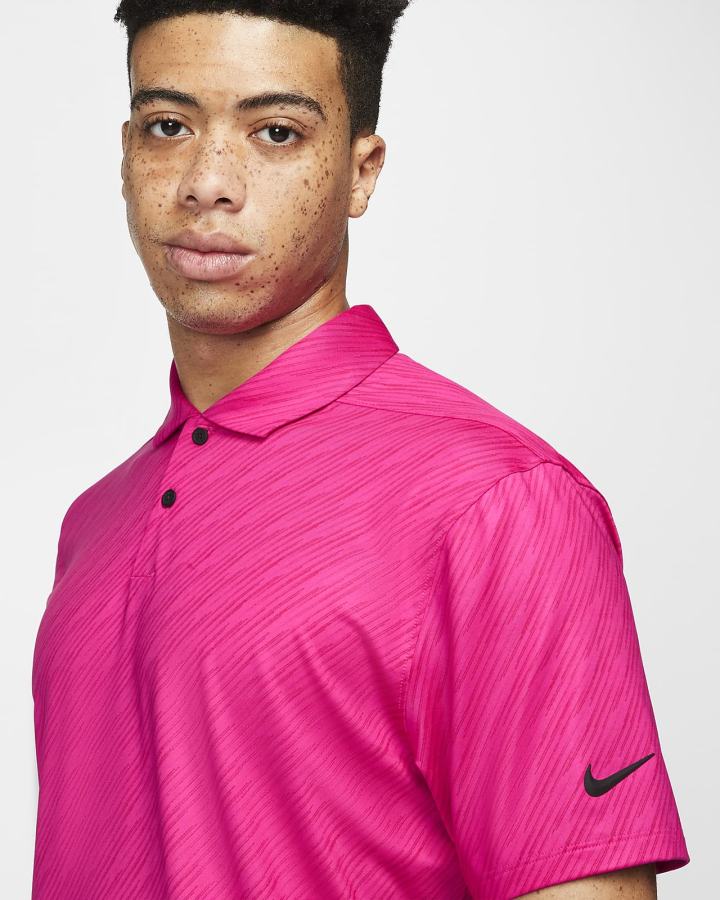 Nike Dri-FIT Vapor Prugasta Golf Muške Polo Majice Roze Crne | HR-20935HCPY