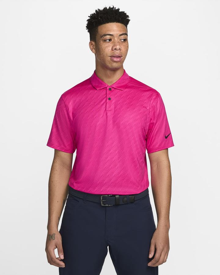 Nike Dri-FIT Vapor Prugasta Golf Muške Polo Majice Roze Crne | HR-20935HCPY