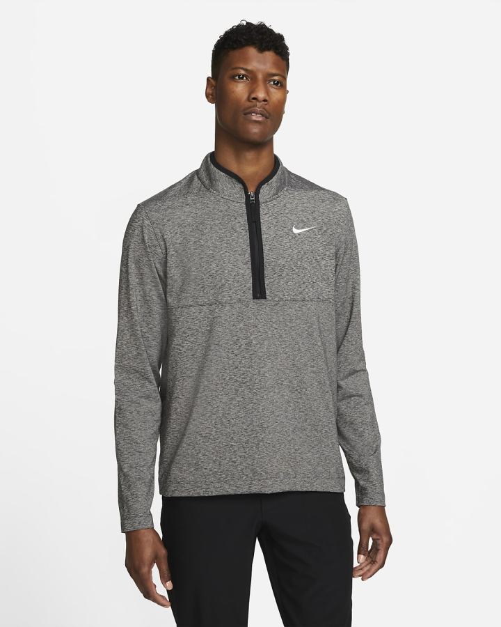 Nike Dri-FIT Victory Half-Zip Golf Top Muške Pulover Crne Bijele | HR-39520ZTAI