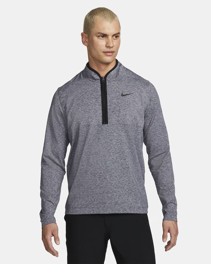 Nike Dri-FIT Victory Half-Zip Golf Top Muške Pulover Obsidijanske Crne | HR-42098PRFB