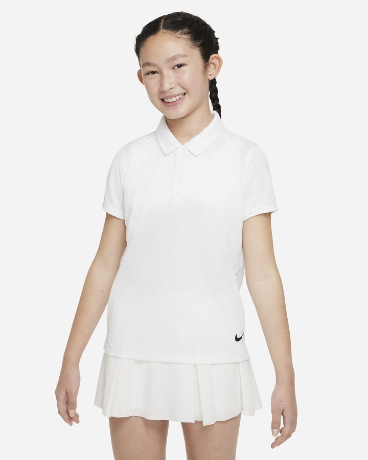 Nike Dri-FIT Victory Kids Golf Za Djevojčice Polo Majice Bijele Crne | HR-73642RXVU