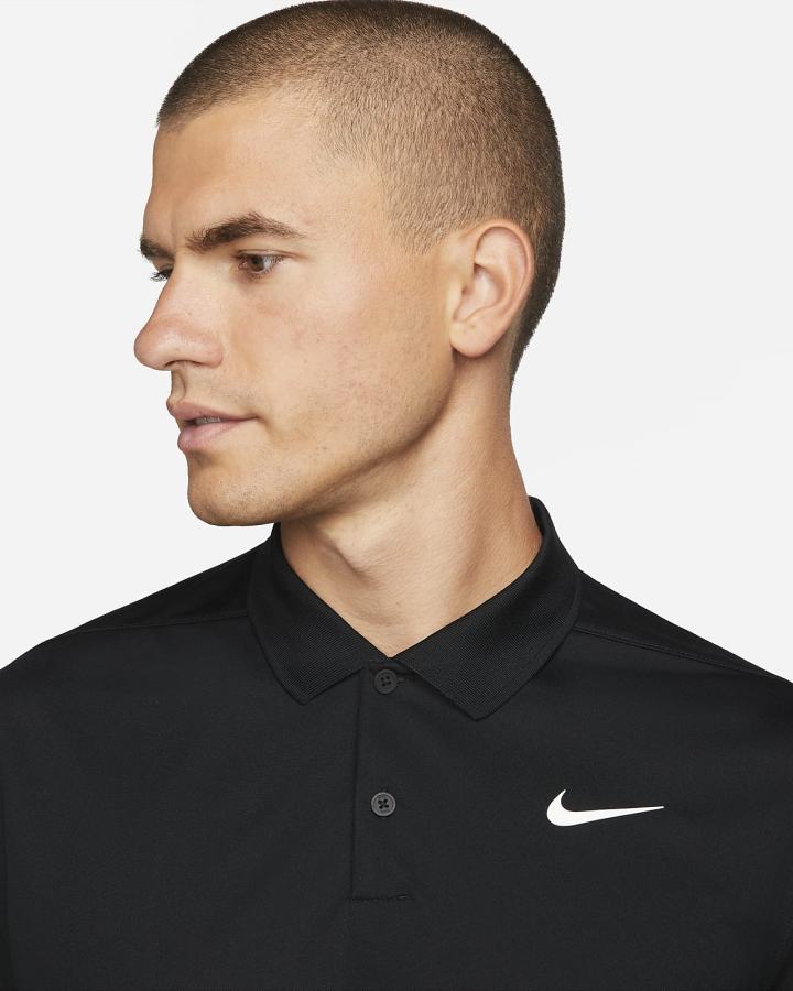 Nike Dri-FIT Victory Long-Sleeve Golf Muške Polo Majice Crne Bijele | HR-46897HKSZ