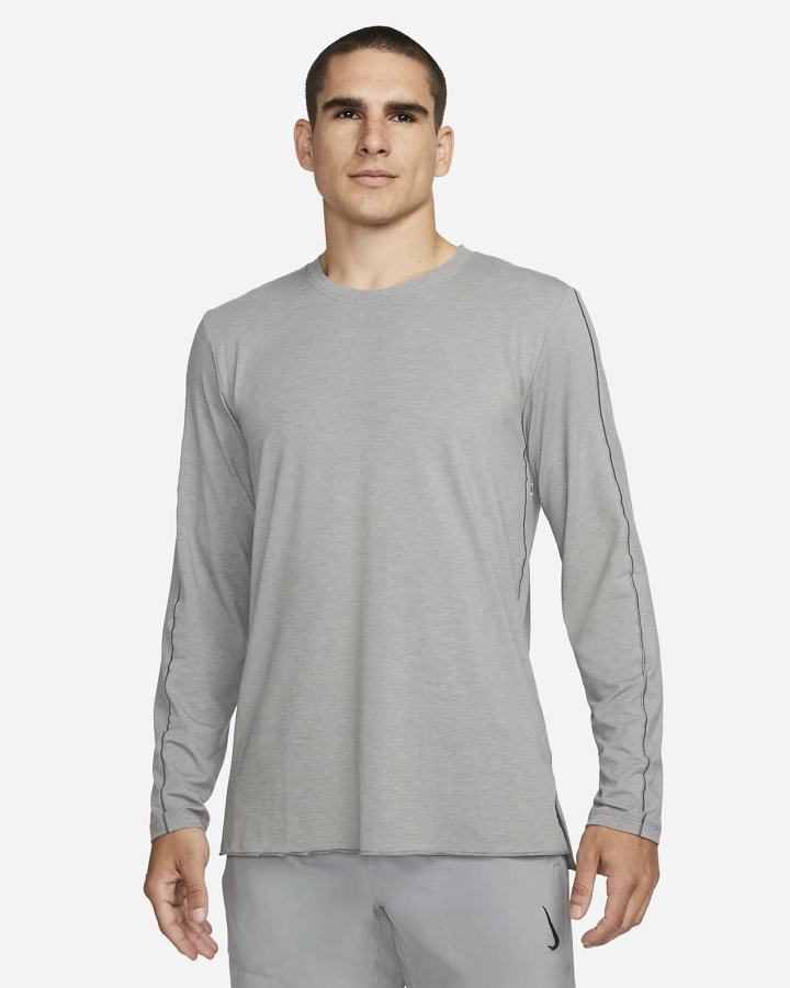 Nike Dri-FIT Yoga Long-Sleeve Top Muške Košulje Svijetlo Sive | HR-09734YHCS