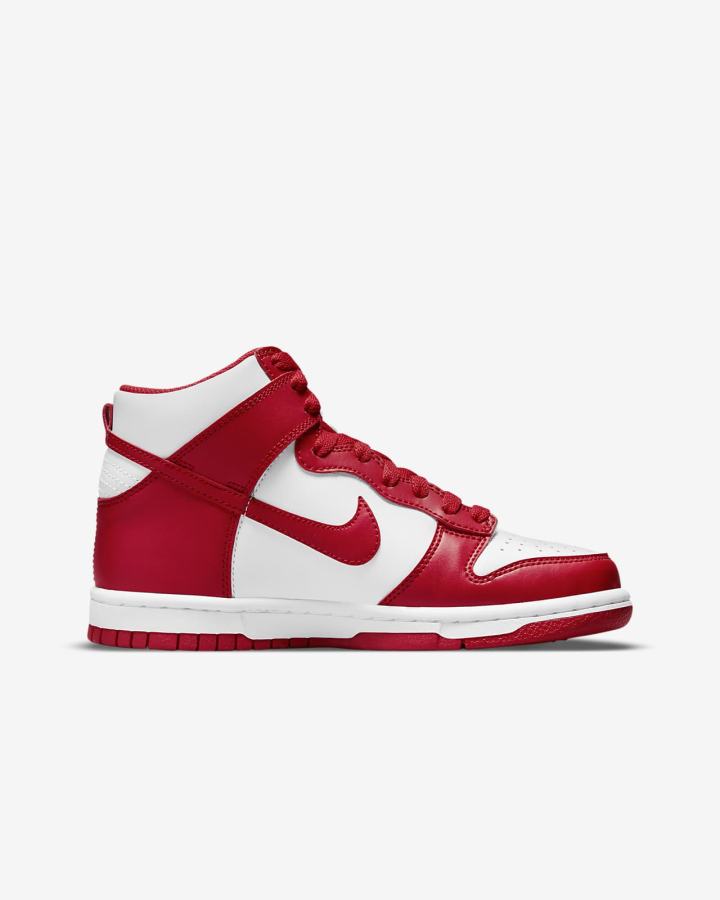 Nike Dunk High Kids Za Djevojčice Tenisiće Bijele Crvene | HR-21063IKUZ