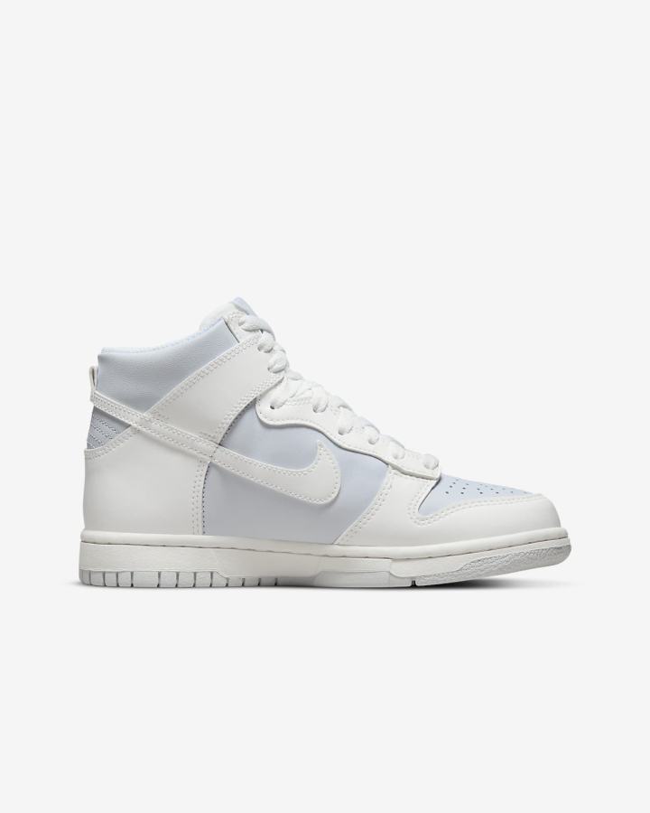 Nike Dunk High Kids Za Djevojčice Tenisiće Bijele Platine Platine | HR-68750LZSW