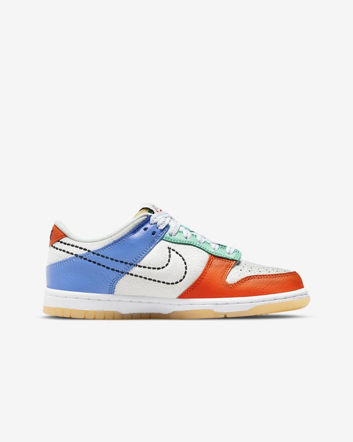 Nike Dunk Low Kids Za Djevojčice Tenisiće Bijele Narančaste Zelene Crne | HR-83640GIAW