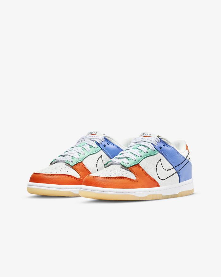 Nike Dunk Low Kids Za Djevojčice Tenisiće Bijele Narančaste Zelene Crne | HR-83640GIAW