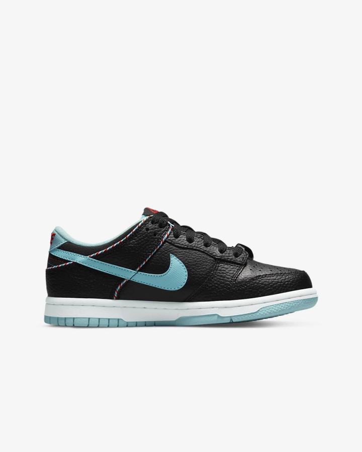 Nike Dunk Low SE Kids Za Djevojčice Tenisiće Crne Bijele Crvene | HR-01283POZR