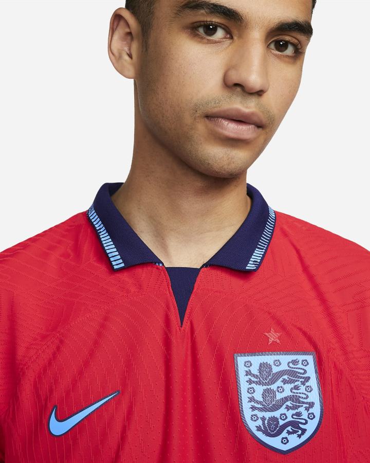 Nike England 2022/23 Match Away Dri-FIT ADV Soccer Muške Dres Crvene Plave | HR-15923PFED