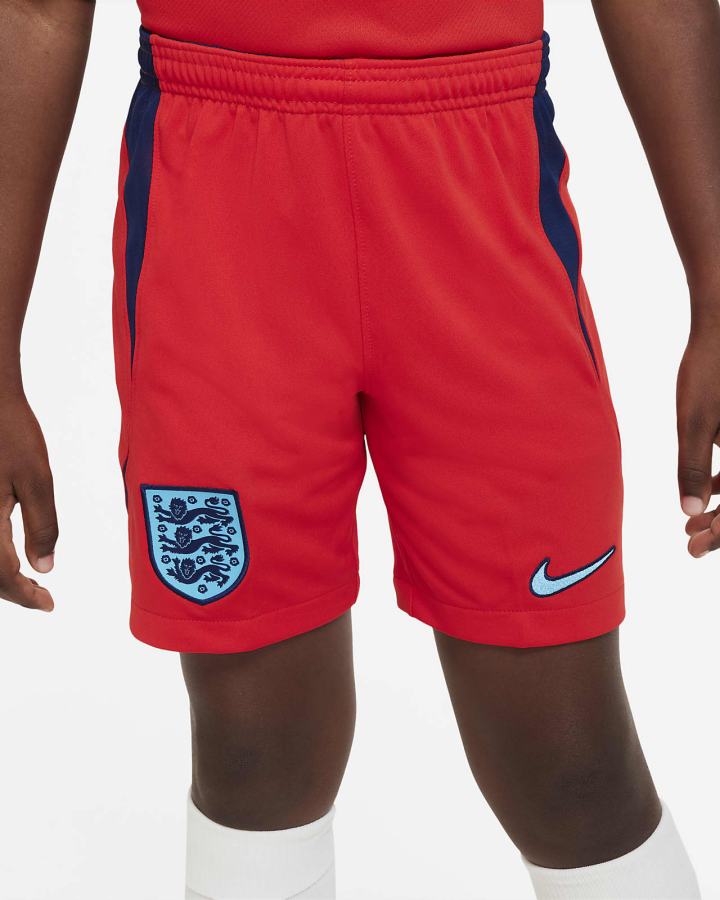 Nike England 2022/23 Stadium Away Kids Dri-FIT Soccer Za Dječake Kratke Hlače Crvene Plave | HR-12046YUKD