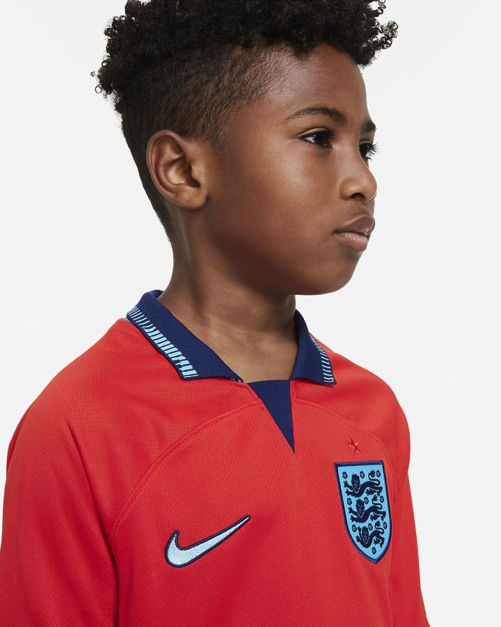 Nike England 2022/23 Stadium Away Kids Dri-FIT Soccer Za Dječake Dres Crvene Plave | HR-63715GUKZ