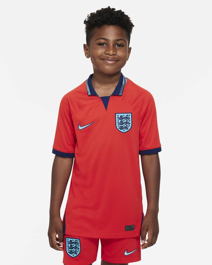 Nike England 2022/23 Stadium Away Kids Dri-FIT Soccer Za Djevojčice Dres Crvene Plave | HR-78054BPMY