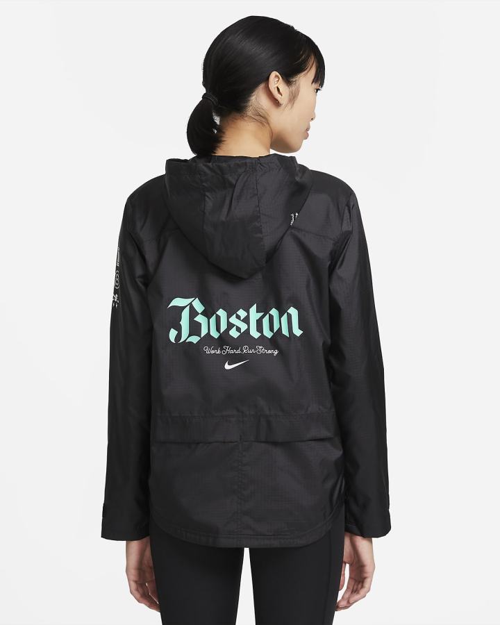 Nike Essential Boston Running Ženske Jakne Crne Bijele | HR-80562PYCN