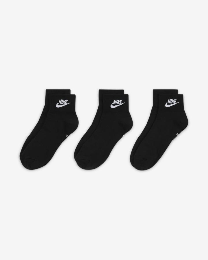 Nike Everyday Essential Ankle (3 Pairs) Muške Čarape Crne Bijele | HR-24193JUAO