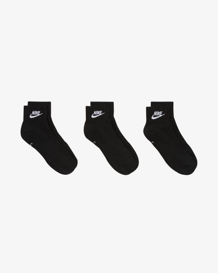 Nike Everyday Essential Ankle (3 Pairs) Muške Čarape Crne Bijele | HR-24193JUAO