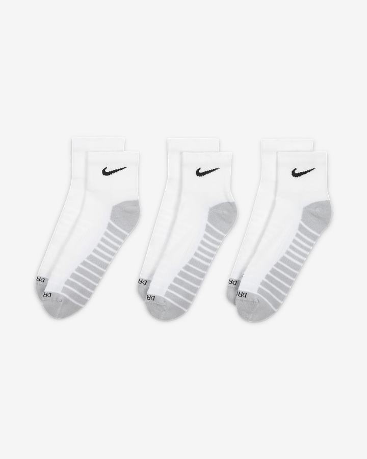 Nike Everyday Max Cushioned Training Ankle (3 Pairs) Muške Čarape Bijele Sive Crne | HR-27831KUFG