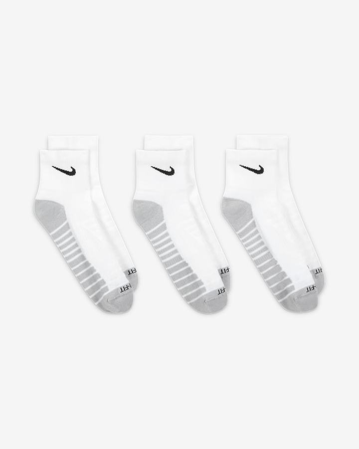 Nike Everyday Max Cushioned Training Ankle (3 Pairs) Muške Čarape Bijele Sive Crne | HR-27831KUFG