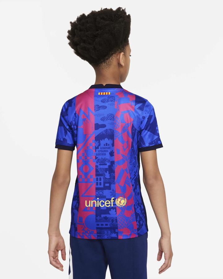 Nike FC Barcelona 2021/22 Stadium Third Kids Dri-FIT Soccer Za Dječake Dres Kraljevska Plava | HR-56971PUOD