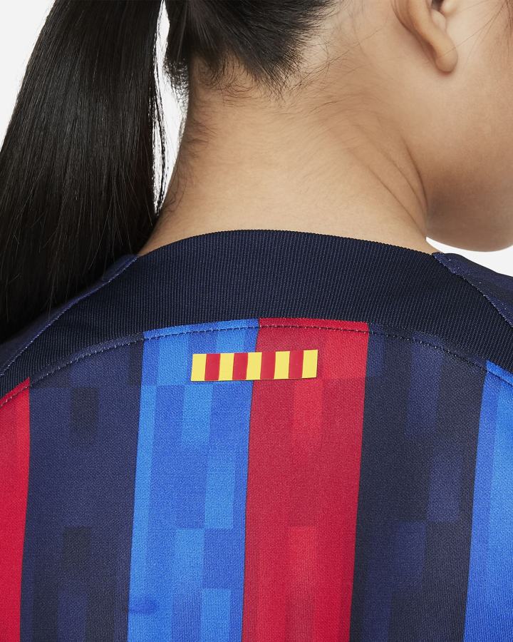 Nike FC Barcelona 2022/23 Stadium Home Kids Dri-FIT Soccer Za Dječake Dres Obsidijanske | HR-29164TFRD