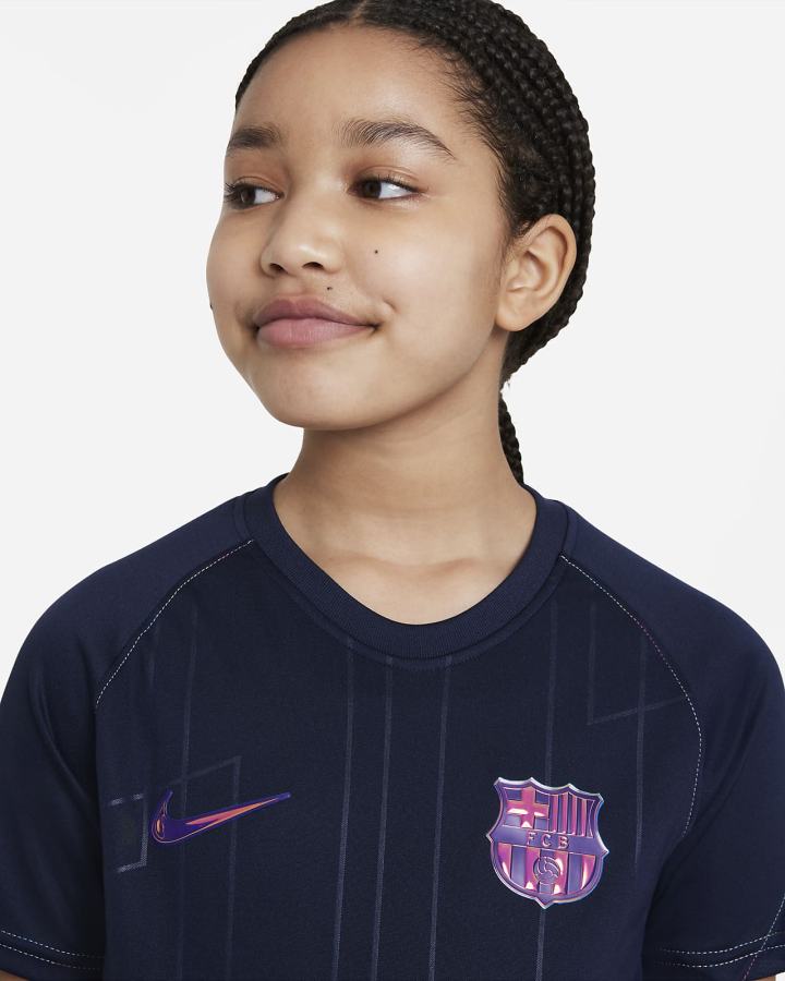 Nike FC Barcelona Away Kids Dri-FIT Pre-Match Soccer Top Za Dječake Majice Obsidijanske | HR-47265EJOC