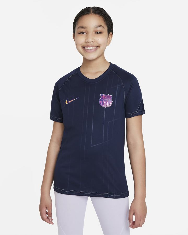 Nike FC Barcelona Away Kids Dri-FIT Pre-Match Soccer Top Za Dječake Majice Obsidijanske | HR-47265EJOC