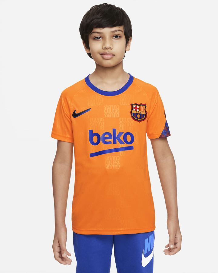 Nike FC Barcelona Kids Dri-FIT Pre-Match Soccer Top Za Dječake Majice Narančaste Kraljevska Plava Crne | HR-20384LOBU