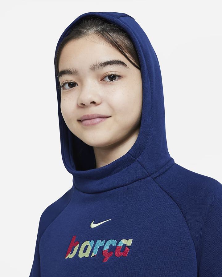 Nike FC Barcelona Kids Fleece Soccer Za Djevojčice Majica S Kapuljačom Plave | HR-35084OHYS